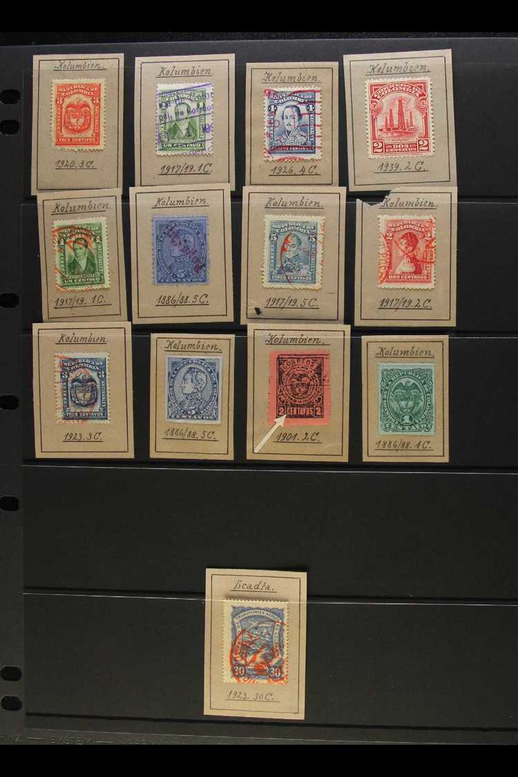 5862 IMPERFS AND COLOURED POSTMARKS 1886-1939 Assembly Which Includes 1886-88 1c And 5c Imperf Singles, 1901 2c Black On - Colombia