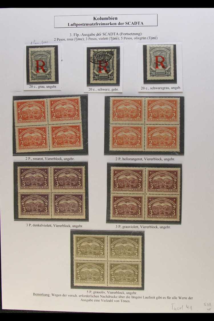 5867 SCADTA 1920's To 1930's Mint & Used Part Of An Exhibition Collection On 4 Pages Includes 1921-23 To 60c, 2p (x2) & - Colombia