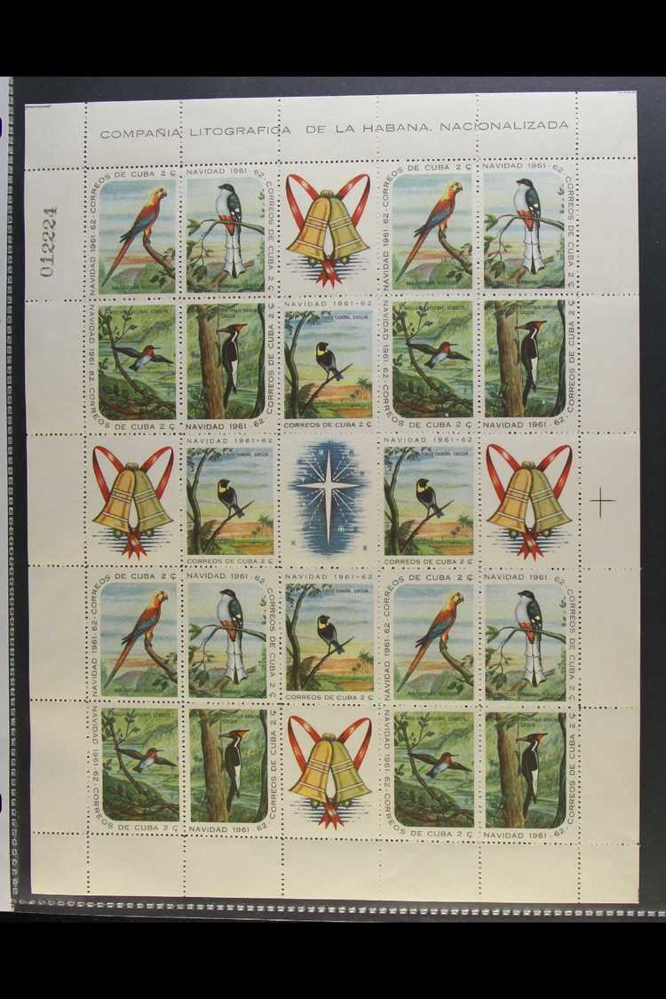 5899 1961 Christmas Birds Issue, Scott 691/695 Or SG 1000, 1003a/d, Complelet Sheet Of 20 Stamps With All Labels And Mar - Other & Unclassified