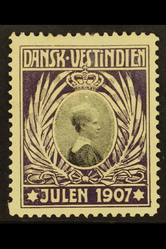 5946 CHRISTMAS SEAL 1907 'Julen' Christmas Seal, Fine Mint, Very Fresh & Scarce.  For More Images, Please Visit Http://w - Danish West Indies