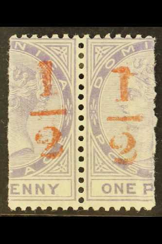 5953 1882 ½(d) On Half 1d, SG Type 3 Surcharge In Red, SG 11, Very Fine Mint Horizontal PAIR. For More Images, Please Vi - Dominica (...-1978)