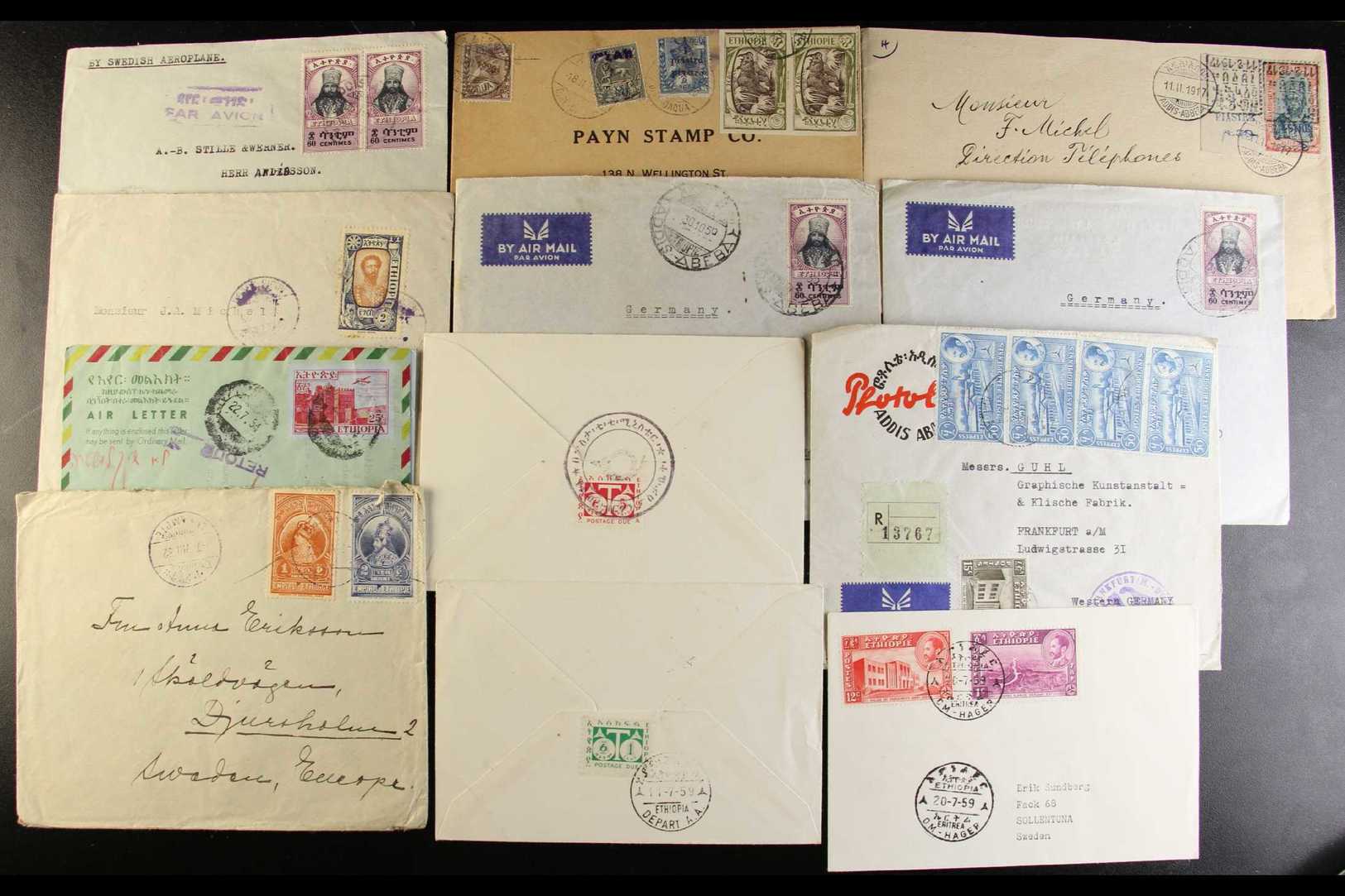 6013 1917 - 1960's COVERS ORIGINAL ACCUMULATION In A Box Containing A Very Interesting Accumulation Of Covers, Chiefly T - Ethiopia