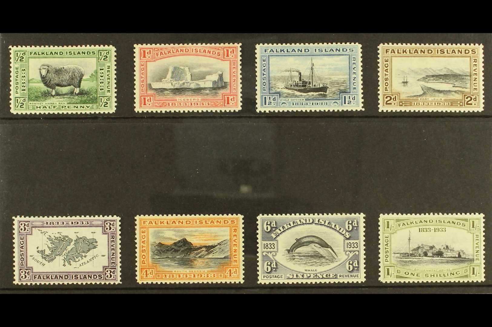 6023 1933 Centenary Set To 1s, SG 127/34, Very Fine Mint. Fresh And Attractive! (8 Stamps) For More Images, Please Visit - Falkland Islands