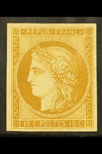 6065 1850 10c Yellow- Bistre, SG 1 (Yvert 1a), Very Fine Mint With 4 Good Margins, Brownish Streaky Gum. For More Images - Other & Unclassified