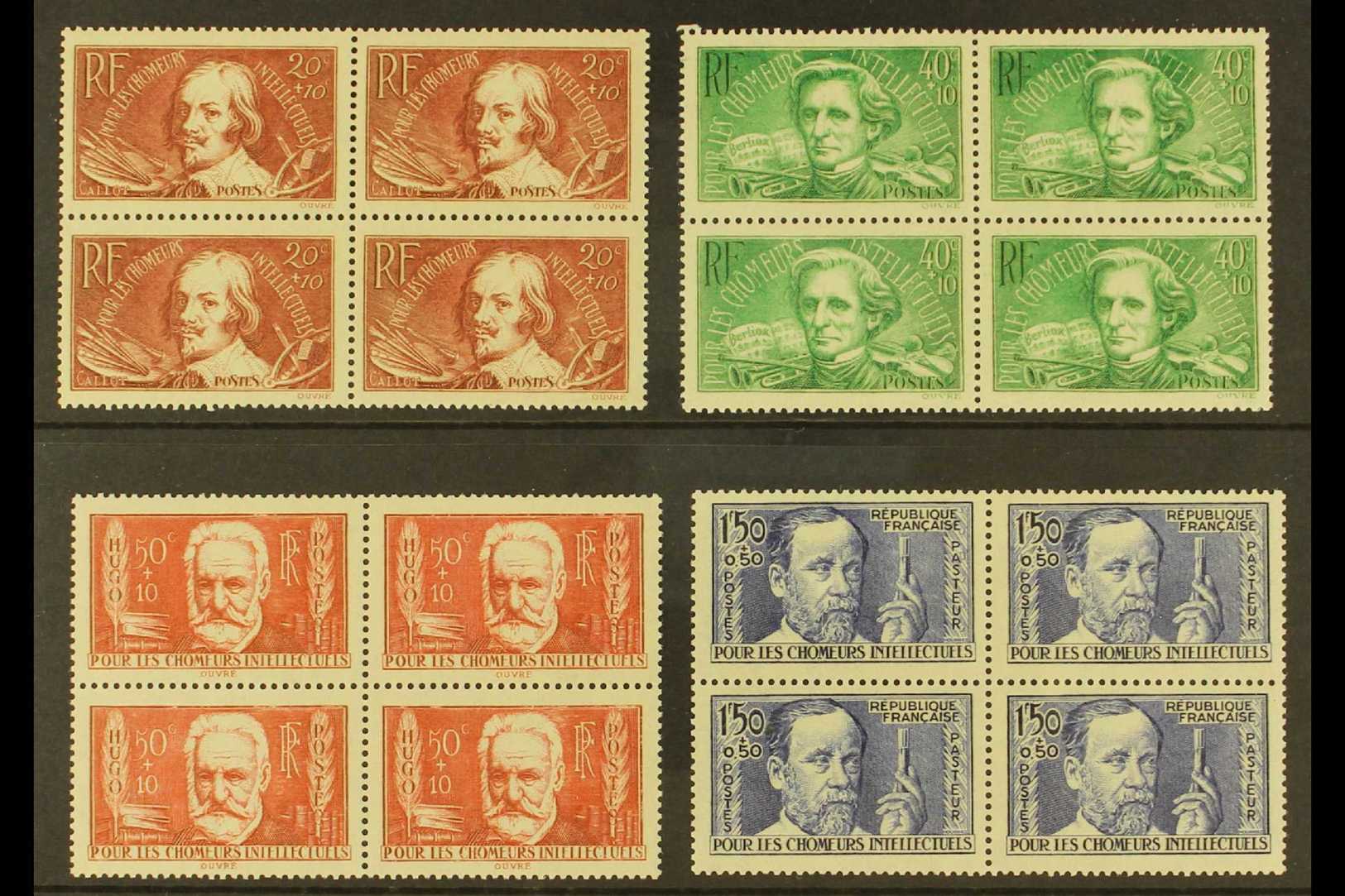 6080 1936 Intellectuals Set, Yv 330/333, Never Hinged Mint Blocks Of 4. Lovely (16 Stamps) For More Images, Please Visit - Other & Unclassified