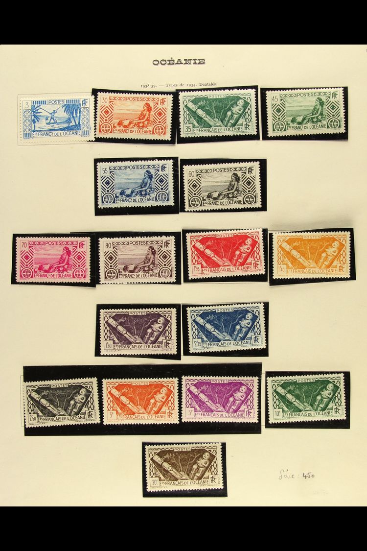 6142 FRENCH OCEANIE 1926-49 ALL DIFFERENT COLLECTION. Inc 1931 Expo Set Used, 1937 Expo Set Mint, 1939 Revolution Set Mi - Other & Unclassified