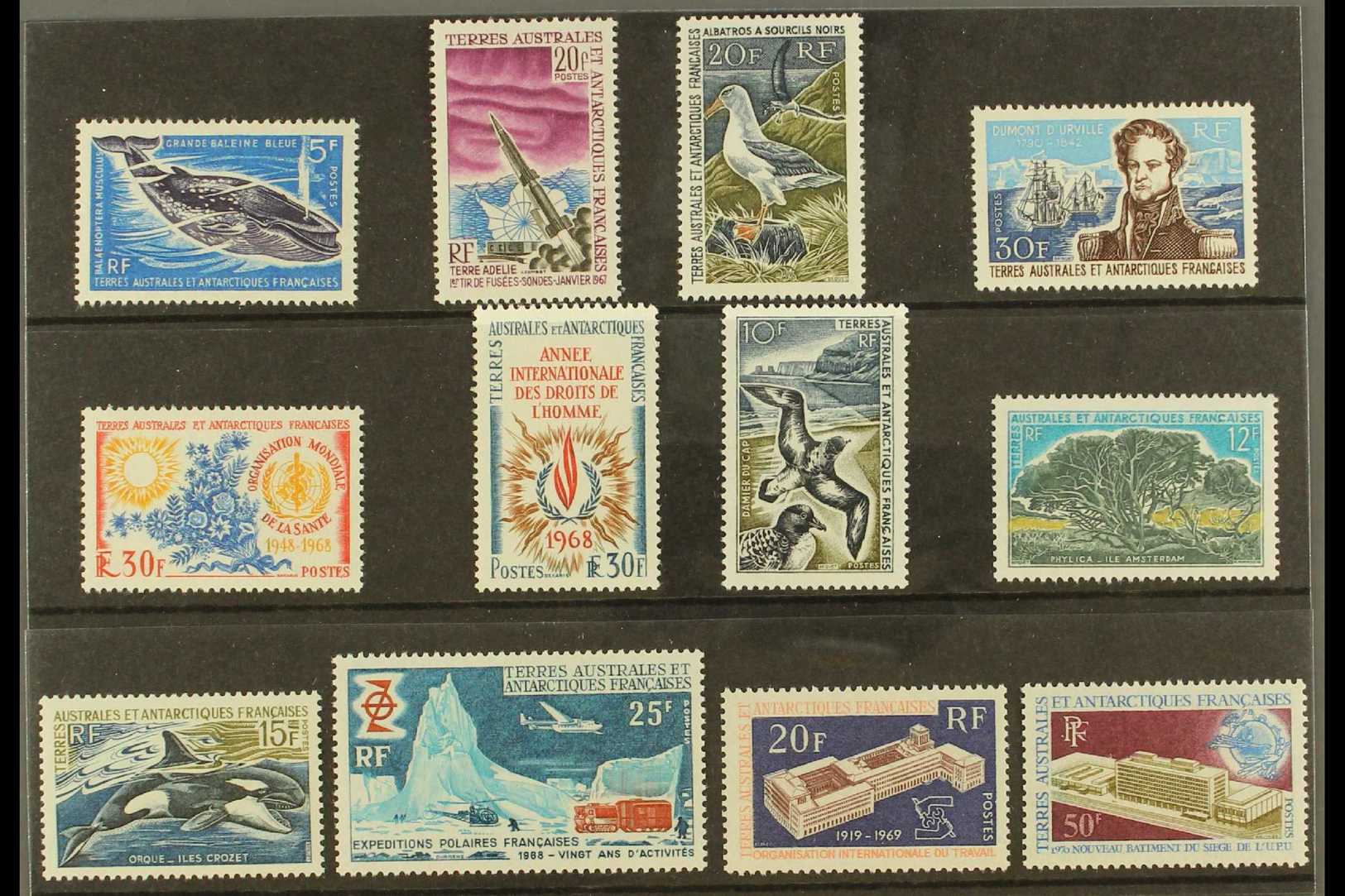 6254 TAAF 1966-1970 Superb Never Hinged Mint COMPLETE RUN Of Postage Issues From 1966 5f Blue Whale Through To 1970 50f - Other & Unclassified