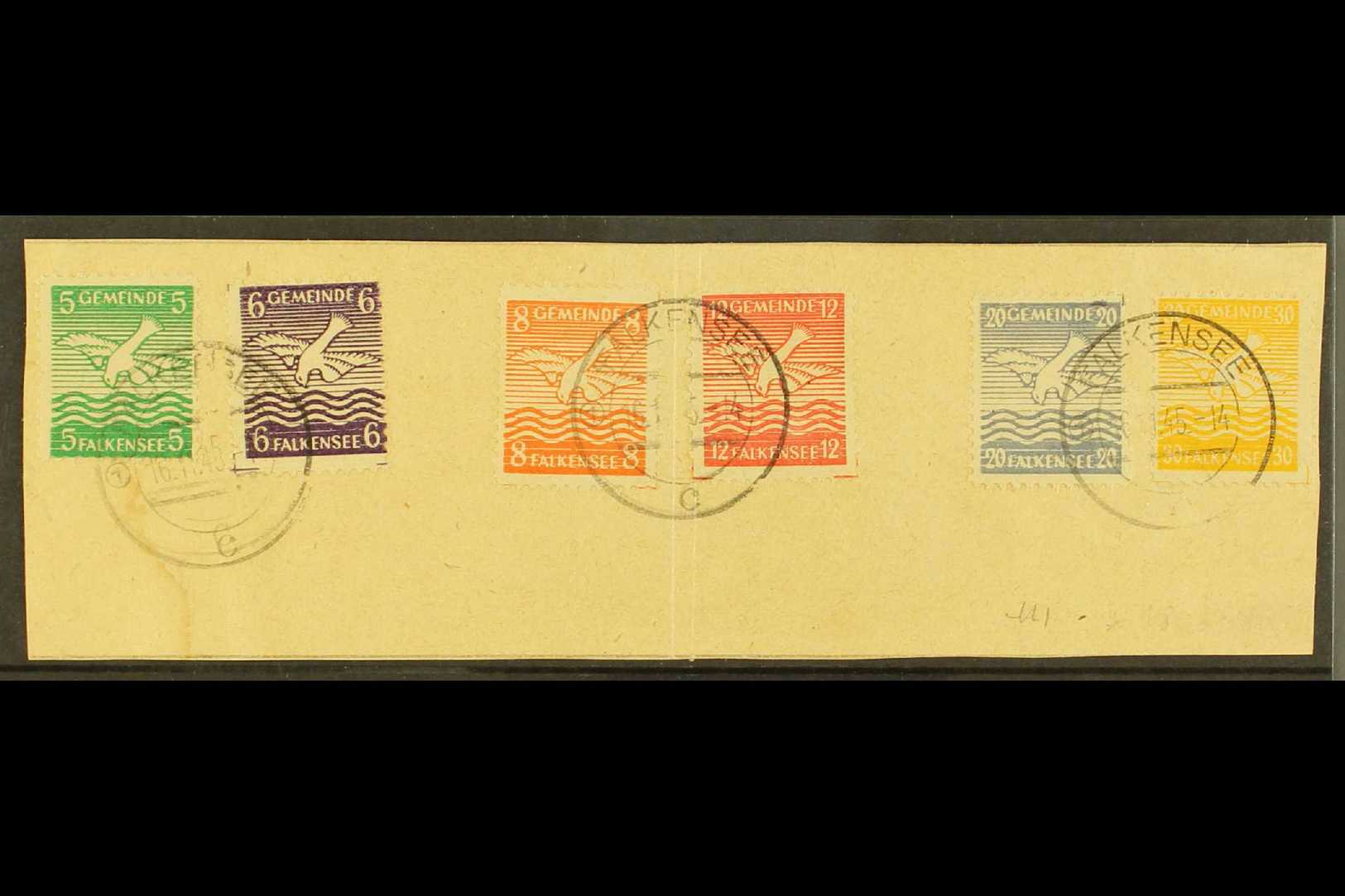 6304 FALKANSEE 1945 Bird Definitive Set On Piece, Mi 1/6, Fine Used (6 Stamps) For More Images, Please Visit Http://www. - Other & Unclassified