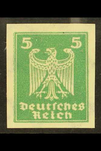 6313 1924 5pf Green Eagle IMPERF (Michel 356 U, SG 370a), Fine Mint, Very Fresh, Expertized Kosack. For More Images, Ple - Other & Unclassified