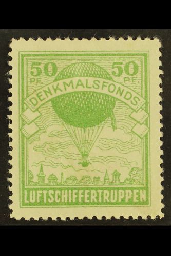 6322 RARE BALLOON LABEL. Circa 1910's 50pf Yellow-green DENKMALSFONDS LUFTSCHIFFERTRUPPEN (Airships Troops Memorial Fund - Other & Unclassified