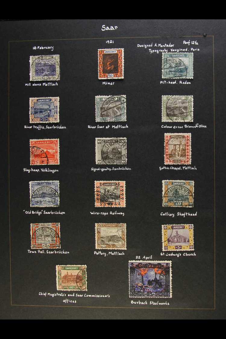 6377 1920-34 VERY FINE USED COLLECTION VERY FINE USED, ALL DIFFERENT, Comprehensive For The Period, We See 1920 "Sarre" - Other & Unclassified