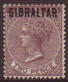 6387 1886 2d Purple-brown Of Bermuda With GIBRALTAR Overprint, SG 3, Very Fine Mint. For More Images, Please Visit Http: - Gibraltar
