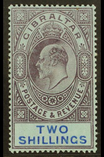 6396 1906-11 2s Purple And Bright Blue On Blue, SG 72, Very Fine Mint. For More Images, Please Visit Http://www.sandafay - Gibraltar