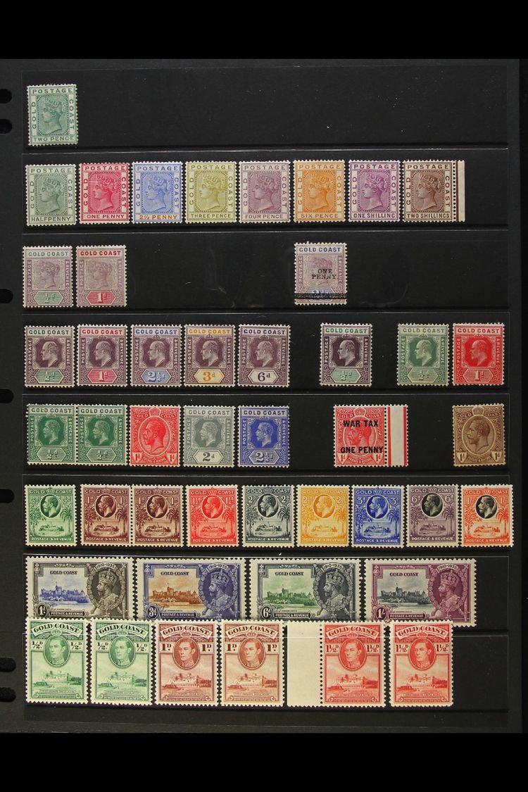 6424 1876-1949 FINE MINT COLLECTION On Stock Pages, ALL DIFFERENT, Inc 1876-84 2d (regummed), 1884-91 Set (ex 2d), 1901 - Gold Coast (...-1957)