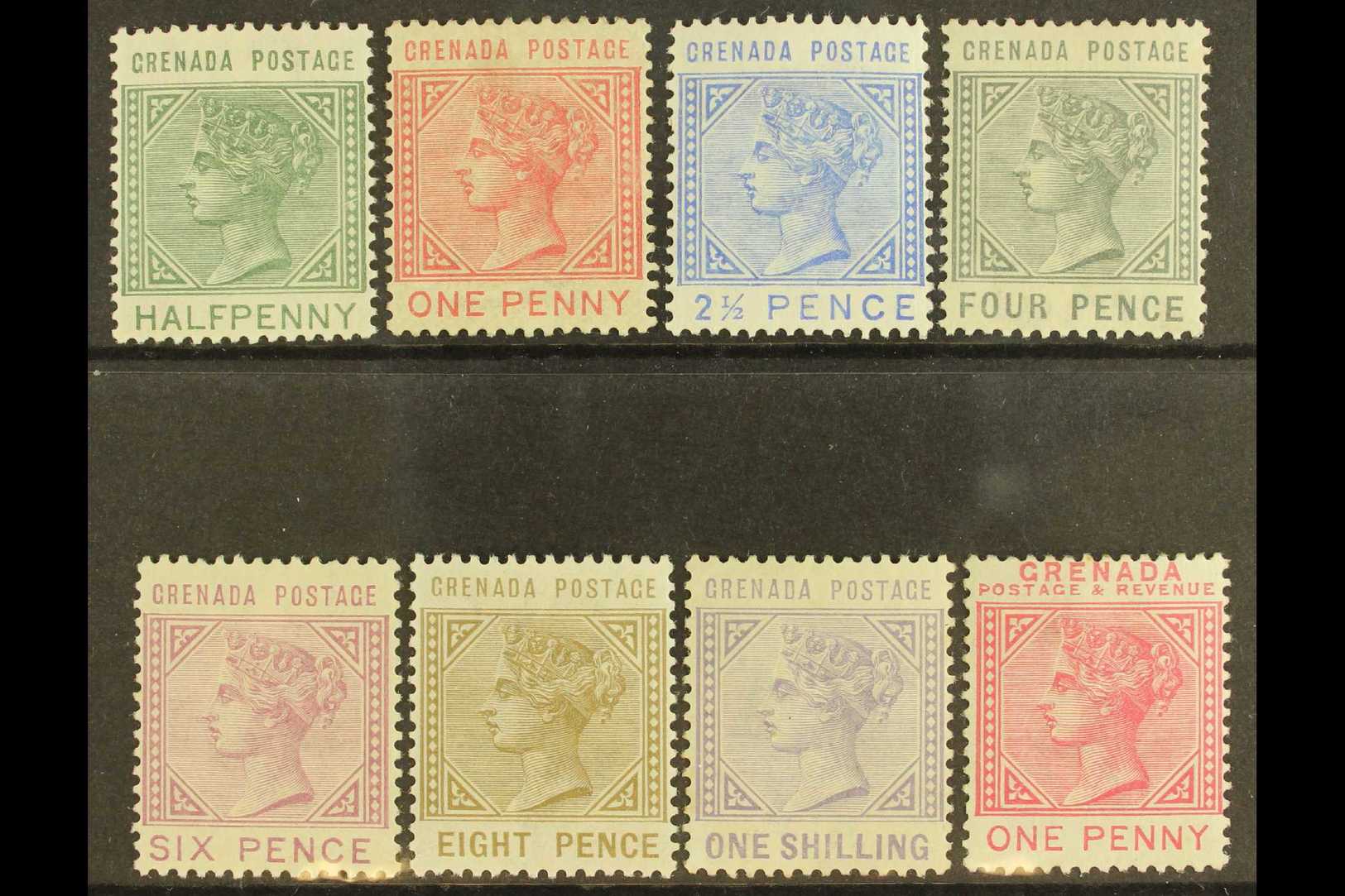 6444 1883 Watermark Crown CA Complete Set Plus 1887 1d, SG 30/6, 40, 1883 1d With Large Part Gum, Others Generally Fine - Grenada (...-1974)