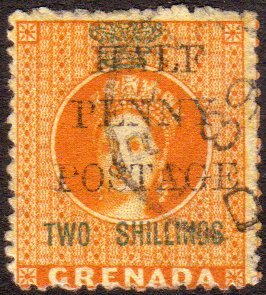 6448 1888 ½d On 2s Orange, SG 43b, Very Fine And Fresh Used.  For More Images, Please Visit Http://www.sandafayre.com/it - Grenada (...-1974)