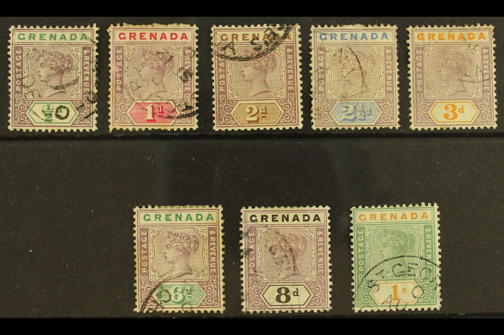6450 1895 Queen Victoria Set Complete, SG 48/55, Fine Used. (8 Stamps) For More Images, Please Visit Http://www.sandafay - Grenada (...-1974)