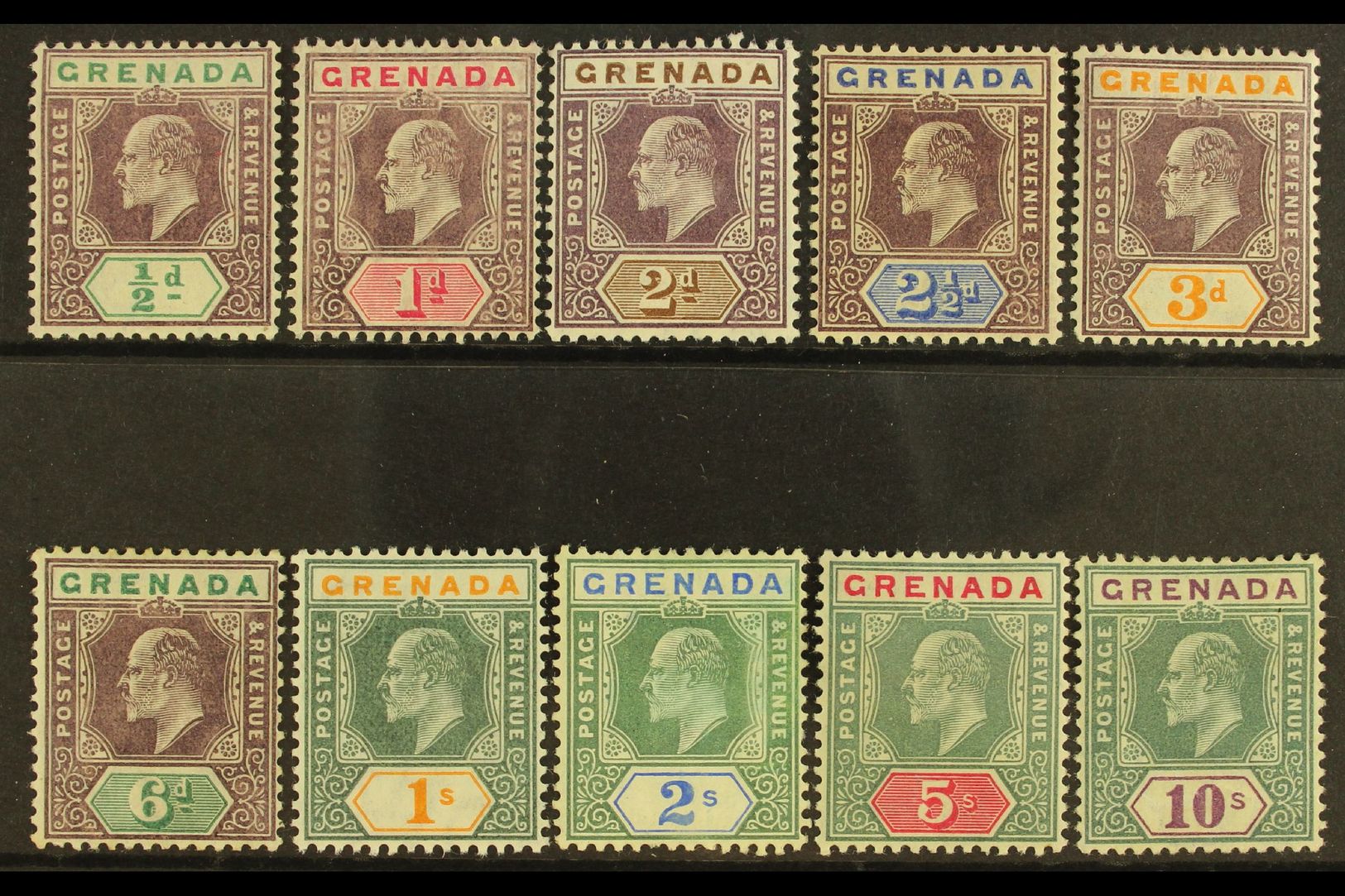 6453 1904 Ed VII Set Complete, Wmk MCA, SG 67/76, Very Fine Mint. (10 Stamps) For More Images, Please Visit Http://www.s - Grenada (...-1974)