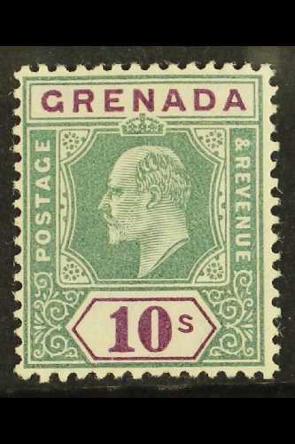 6454 1904-6 10s Green & Purple, Wmk Mult Crown CA, SG 76, Very Fine Mint. For More Images, Please Visit Http://www.sanda - Grenada (...-1974)