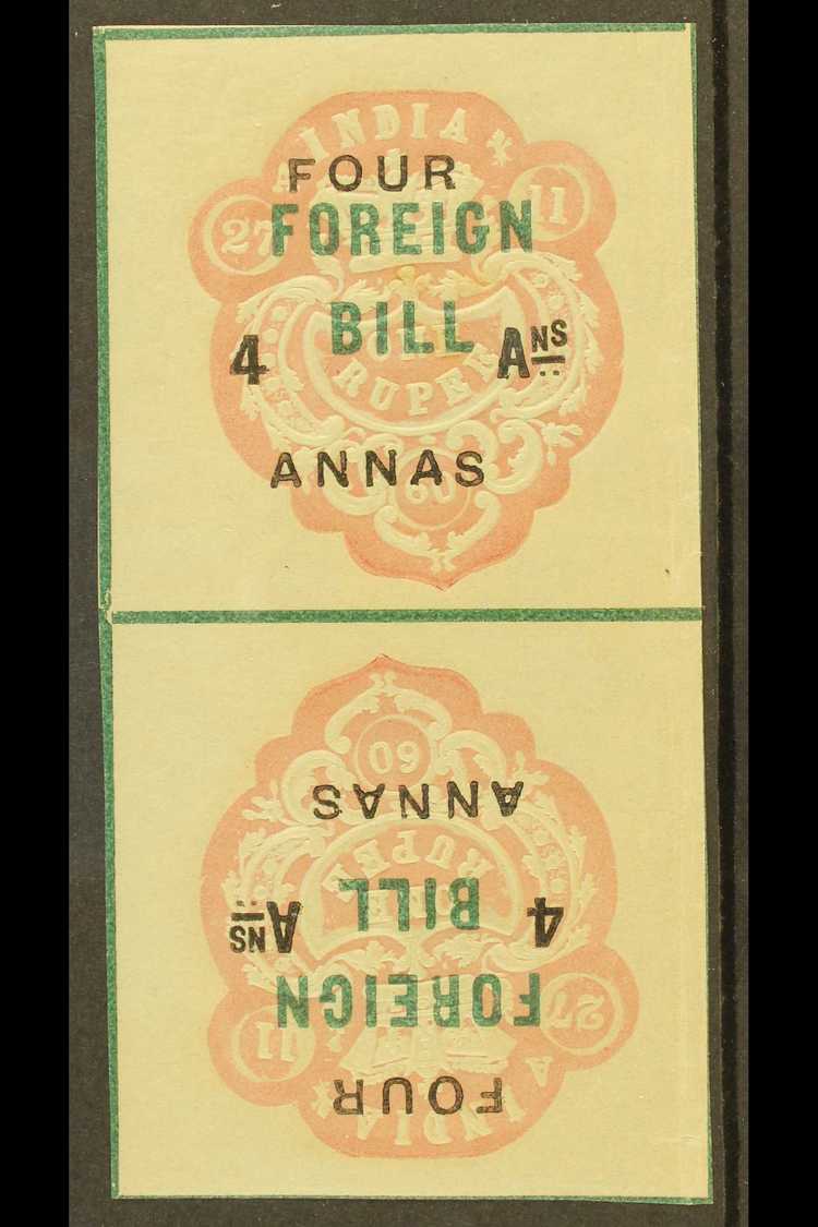 6583 REVENUE 1860 4a Red & Green "Tete-beche" FOREIGN BILL, Barefoot 19a Fine Mint For More Images, Please Visit Http:// - Other & Unclassified