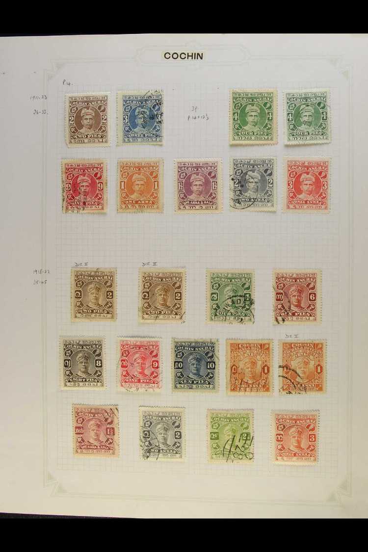 6597 COCHIN 1892-1949 Mint And Used Collection On Album Pages, Includes 1896 1put  Violet (large Type) Used, 1911-13 Ran - Other & Unclassified