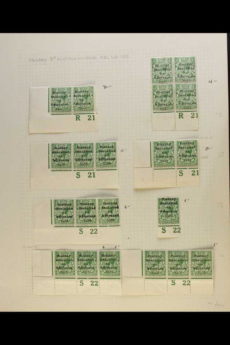 6618 1922 DOLLARD CONTROLS A Very Fine Mint Collection, Most In Strips Of Three, Comprising Black Opts ½d (8, Incl. R21 - Other & Unclassified
