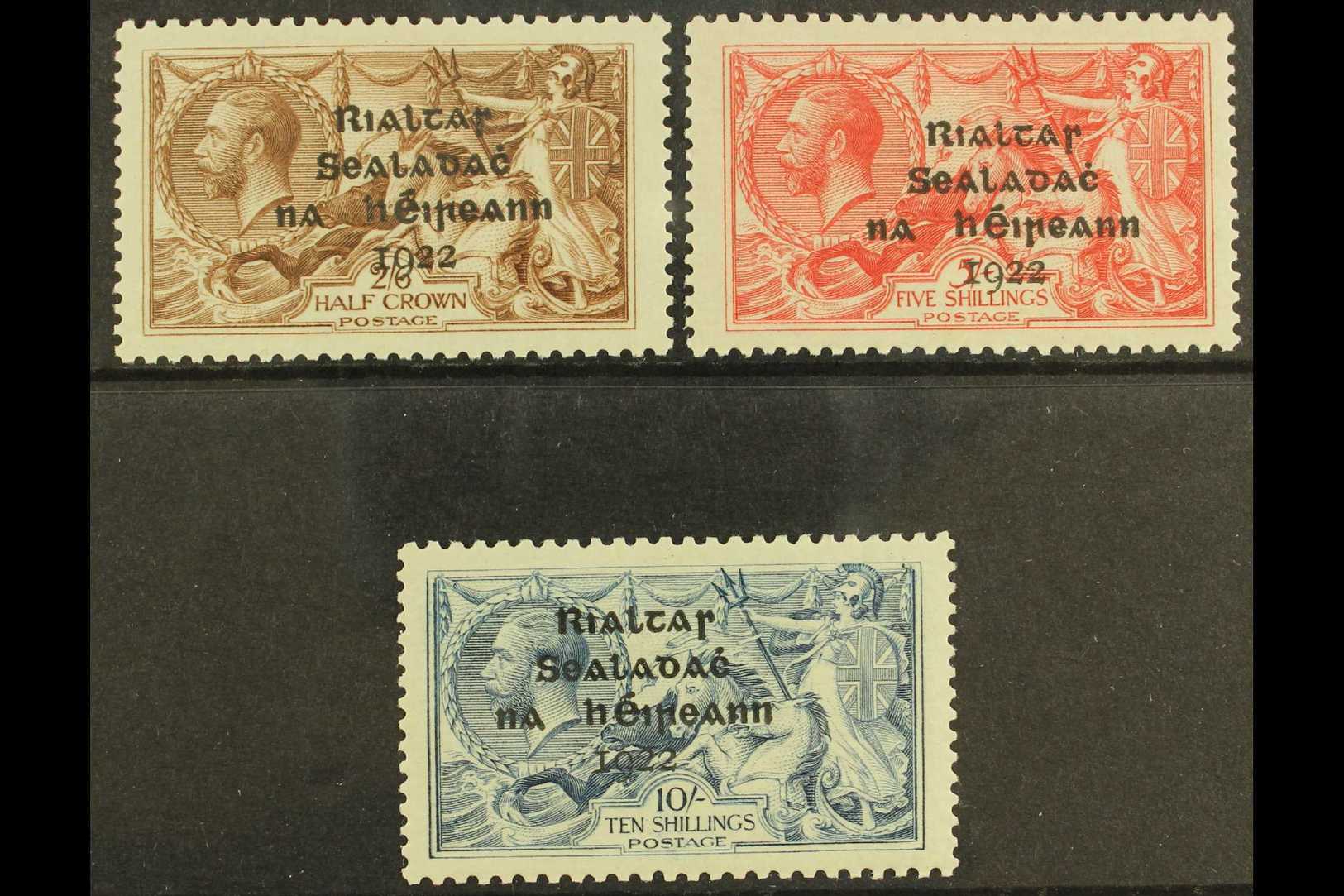 6623 1922 Seahorses Dollard Overprints Complete Set (SG 17/21, Hibernian T12/14), Superb Mint With Only Minimal Hinge Ma - Other & Unclassified