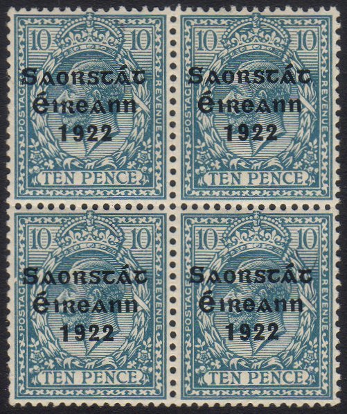 6634 1922-23 BROKEN FRAME LINE 10d Turquoise Blue SG 62, Fine Mint Block Of Four With Lower Left Stamp Showing Broken Fr - Other & Unclassified