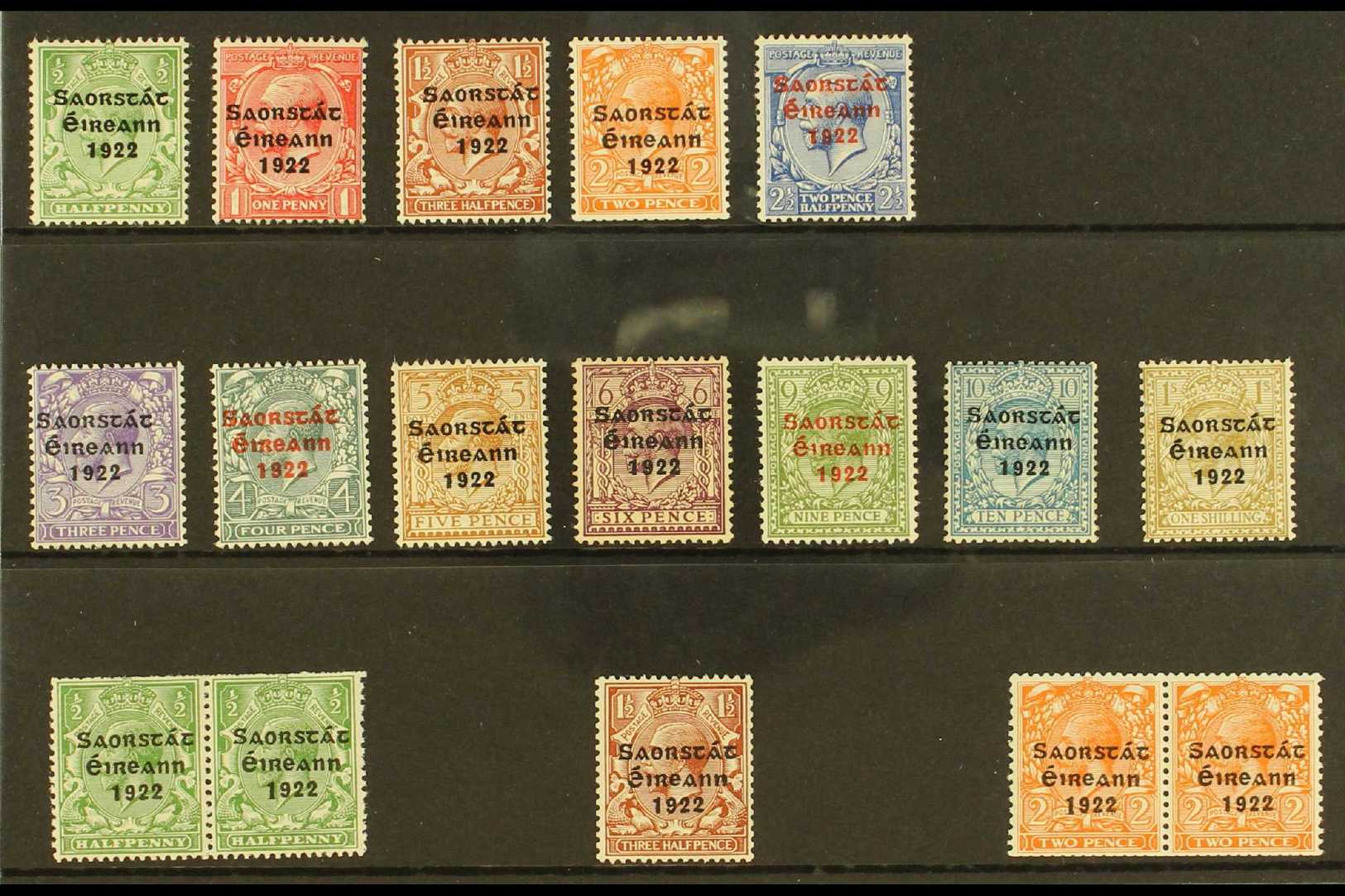 6635 1922-23 MINT & NHM SELECTION "Irish Free State 1922" Thom Overprinted Set To 1s, SG 52/63, Plus Harrison Overprints - Other & Unclassified