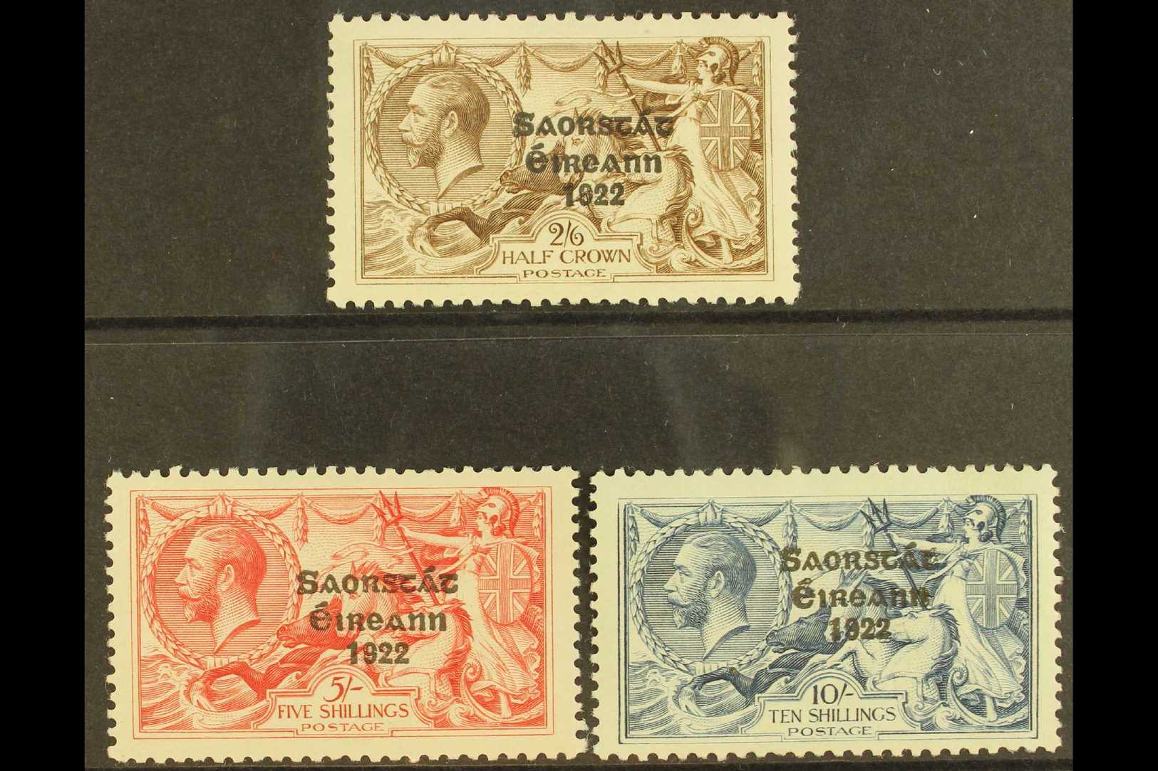 6647 1925-28 Seahorses With Narrow Date Set, SG 83/85, Fine Mint, The 10s With Tiny Hinge Thin. (3) For More Images, Ple - Other & Unclassified