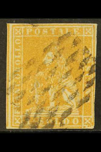 6714 TUSCANY 1857 1s Ochre, Wmk Wavy Lines, Sass 11, Very Fine Used. Lovely Example Of This Delicate Stamp With Clear To - Unclassified