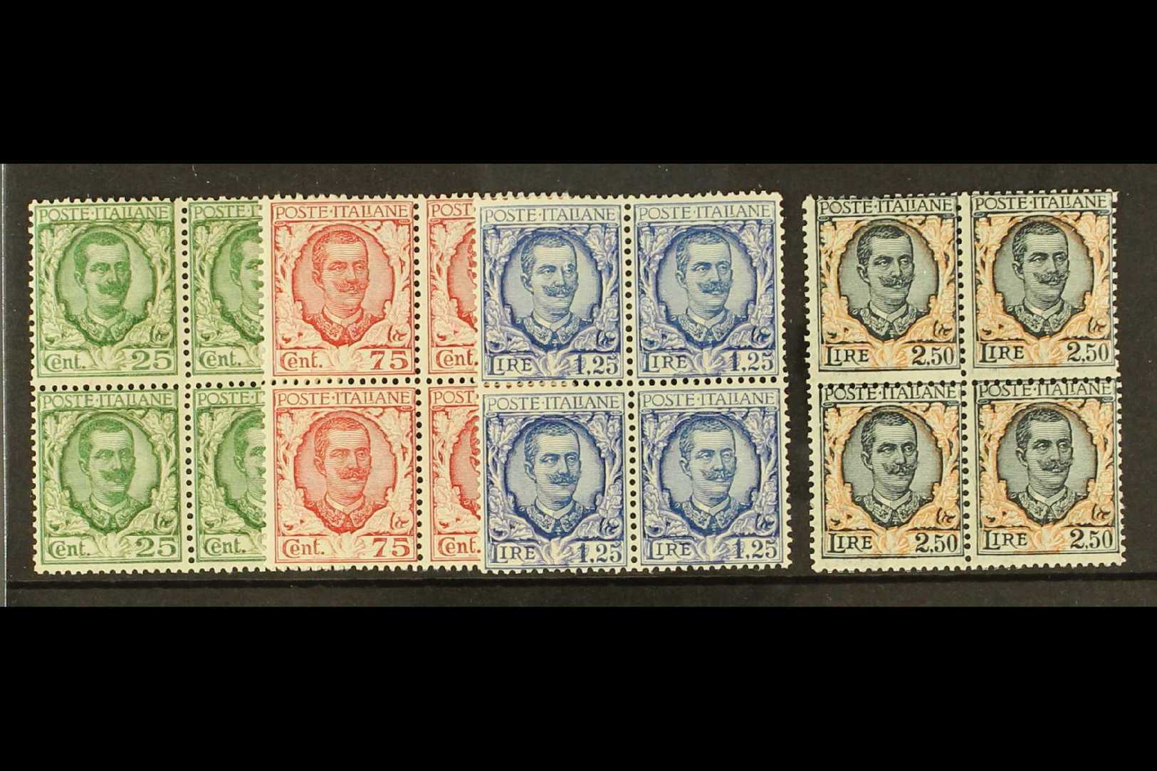 6737 1926 25c - 2L50 "Floreale" Set, Sass S41, In Superb NHM Blocks Of 4. Cat &euro;1100  (£935) (16 Stamps) For More Im - Unclassified