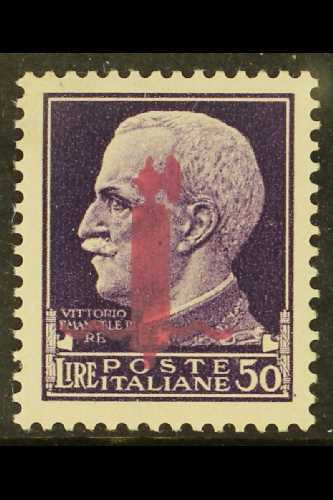 6748 ITALIAN SOCIAL REPUBLIC  (R.S.I.) 1944 50L Violet Overprinted With Fascie OVERPRINT IN LILAC At Firenze, Sassone 50 - Unclassified