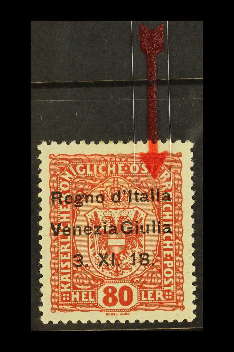 6764 VENEZIA GIULIA 1918 80h Red Brown Overprinted, Variety 'Italla', Sass 13m, Very Fine Mint. Cat &euro;180 (£150) For - Unclassified