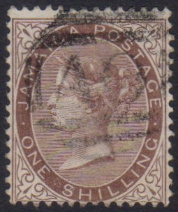6800 1873 1s Dull Brown With "$" FOR "S" VARIETY, SG 13, Fine Used. For More Images, Please Visit Http://www.sandafayre. - Jamaica (...-1961)