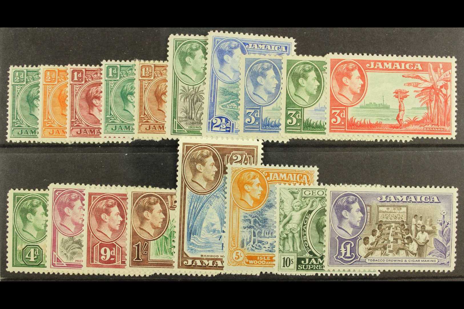 6809 1938-52 Complete KGVI Definitive Set, SG 121/133a, Very Fine Mint. (18) For More Images, Please Visit Http://www.sa - Jamaica (...-1961)