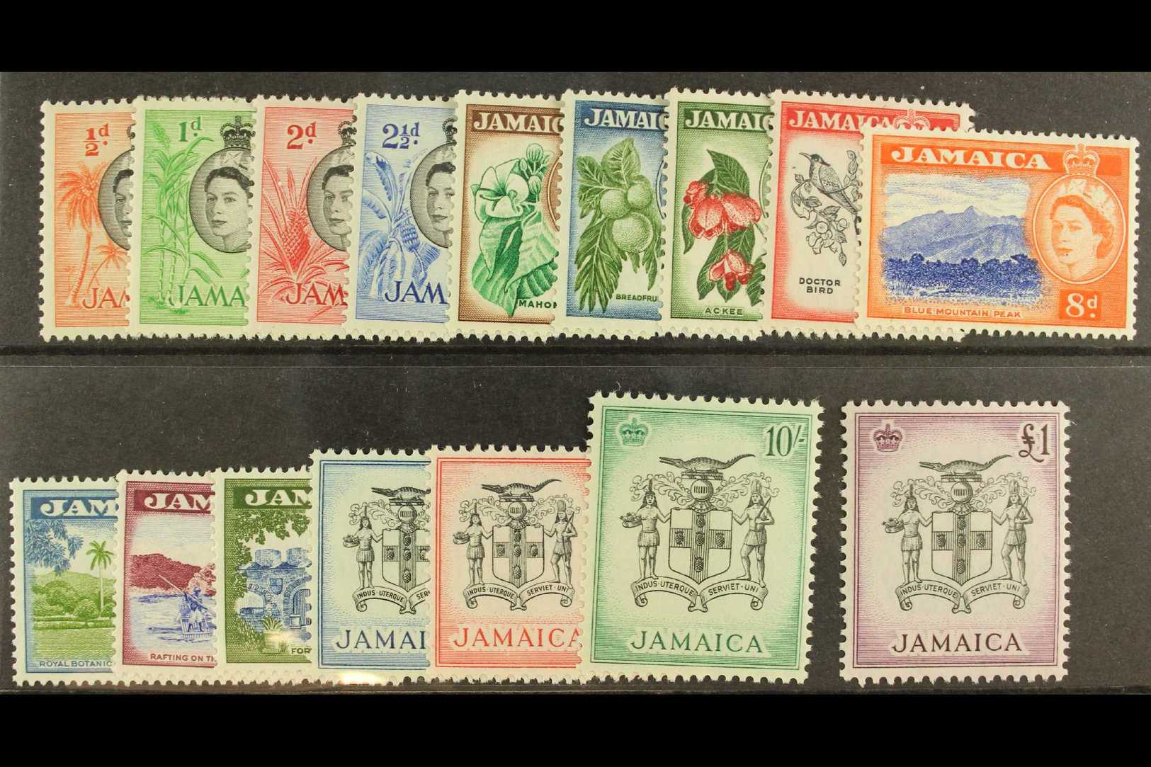 6811 1956-58 Complete Definitive Set, SG 159/174, Fine Never Hinged Mint. (16) For More Images, Please Visit Http://www. - Jamaica (...-1961)