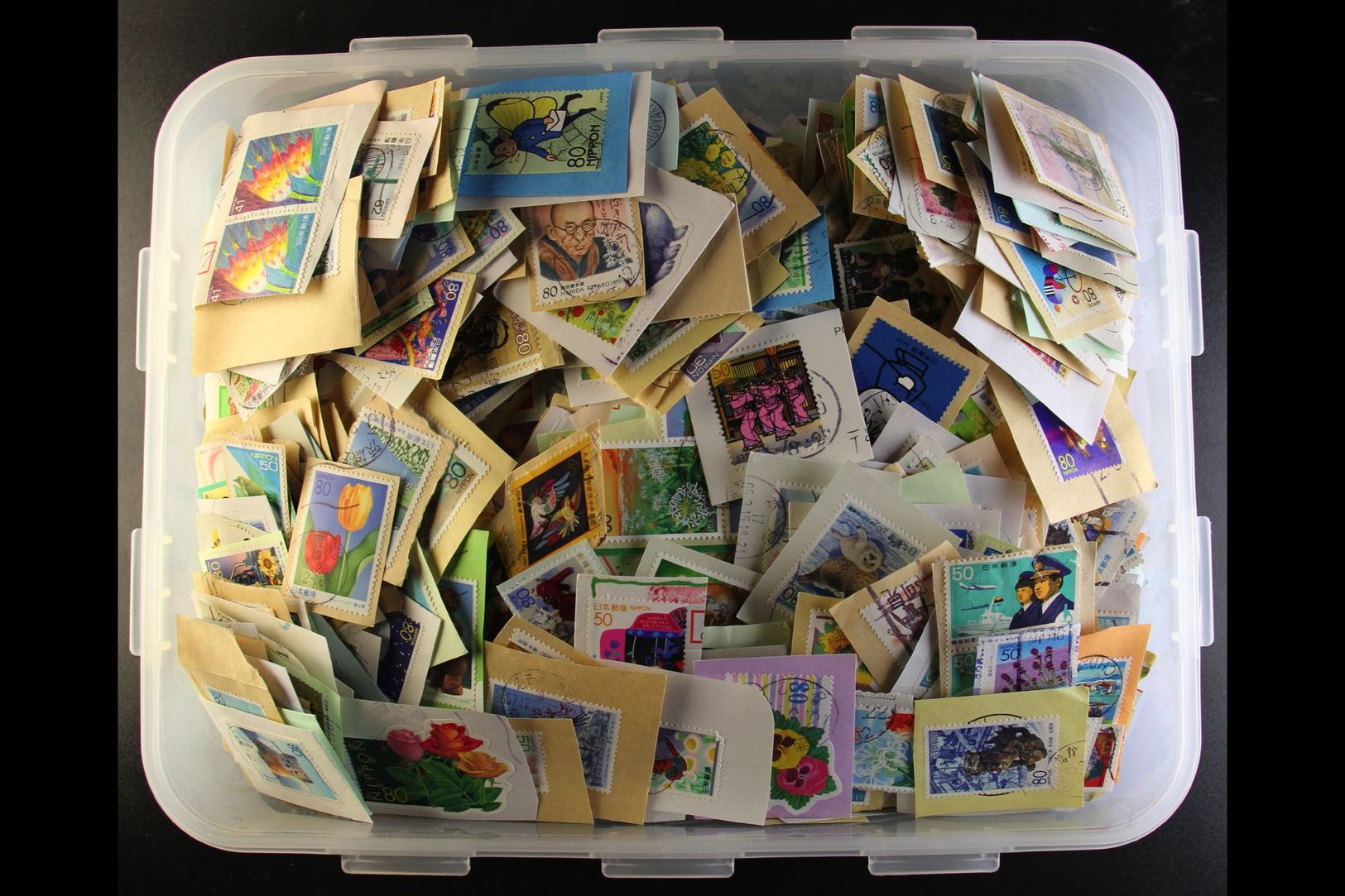 6838 UPMARKET KILOWARE 1970's To 2000's On-paper Used Hoard Filling A Plastic Tub. A Colourful, Attractive And Varied Ac - Other & Unclassified