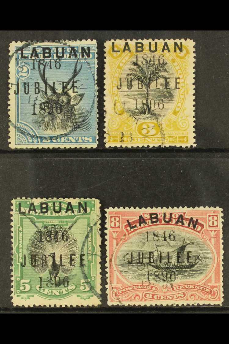 6896 1896 Jubilee 2c, 3c, 5c & 8c All Perf 13½-14, SG 84d, 85d, 86b & 88b, Very Fine Used (4 Stamps) For More Images, Pl - Noord Borneo (...-1963)