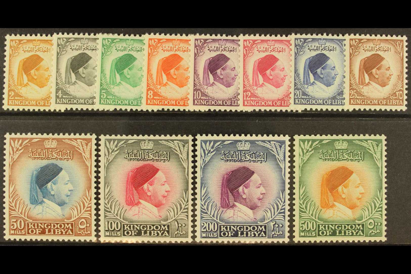 6935 UNITED KINGDOM 1952 King Idriss Set Complete, Sass S1, Superb Never Hinged Mint. (12 Stamps) For More Images, Pleas - Libya