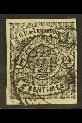 6949 1859-63 2c Black Imperf SG 7, Michel 4, Very Fine Used, 4 Good To Large Margins, Fresh & Attractive! Cat Mi &euro;7 - Other & Unclassified