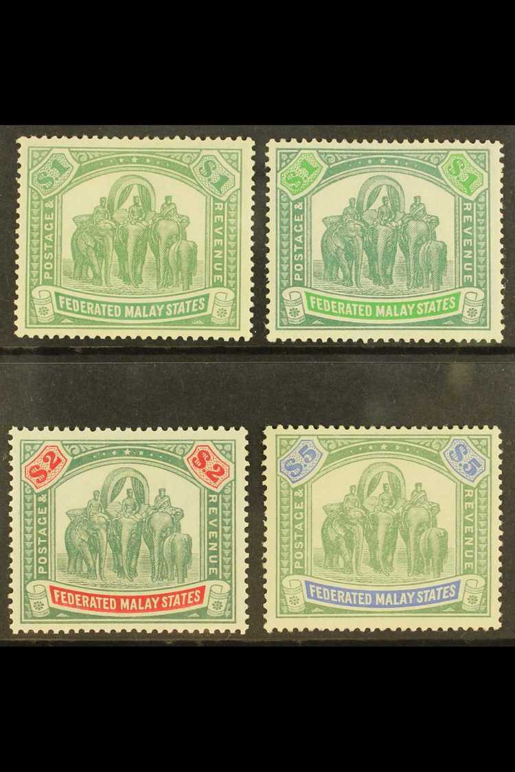 6989 FEDERATED STATES 1922 - 34 $1 Both Colours, $2 And $5 Elephants, Wmk Script, SG 76, 76a, 78, 80, Very Fine And Fres - Other & Unclassified