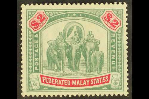 6990 FEDERATED STATES 1904 $2 Green And Carmine, Wmk MCA, SG 49, Superb Mint Og. For More Images, Please Visit Http://ww - Other & Unclassified