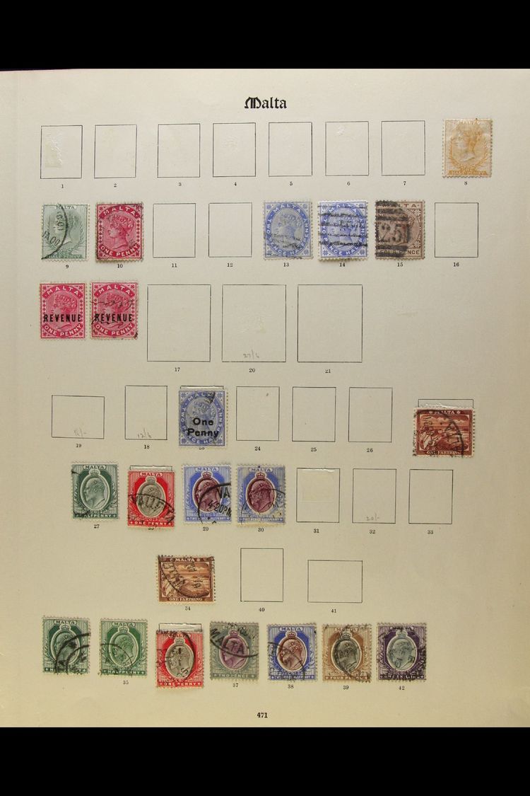 7046 1863-1936 USED COLLECTION On Printed Pages With KEVII To 1s, KGV Pictorials To 2s6d. Useful Ranges (90+ Stamps) For - Malta (...-1964)