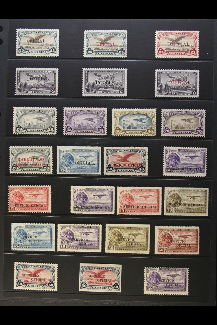7101 1929-34 AIR POST OFFICIAL FINE MINT COLLECTION A Highly Complete Collection, Presented On A Stock Page. Includes 19 - Mexico