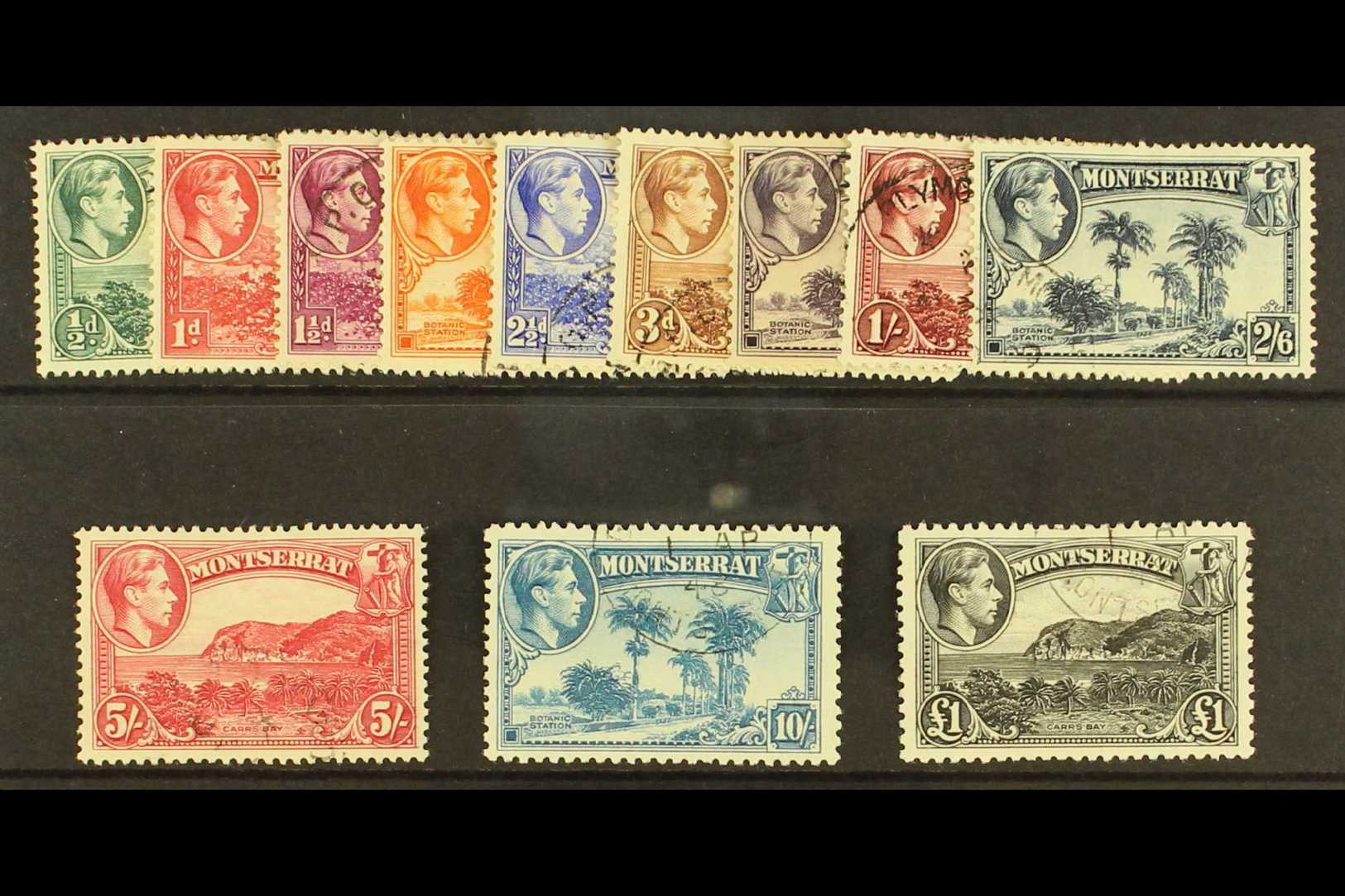 7115 1938-48 Complete Definitive Set, SG 101a/112, Very Fine Used. (12 Stamps) For More Images, Please Visit Http://www. - Montserrat
