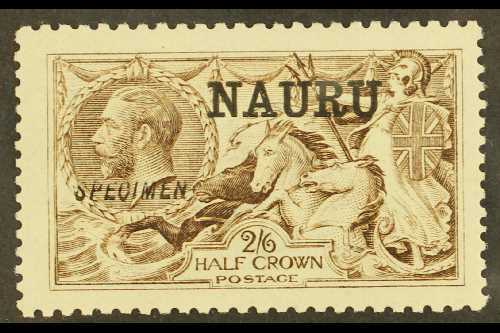 7134 1916-23 2s6d Pale Sepia- Brown De La Rue Seahorse With "SPECIMEN" Overprint, SG 19s, Never Hinged Mint With A Coupl - Nauru