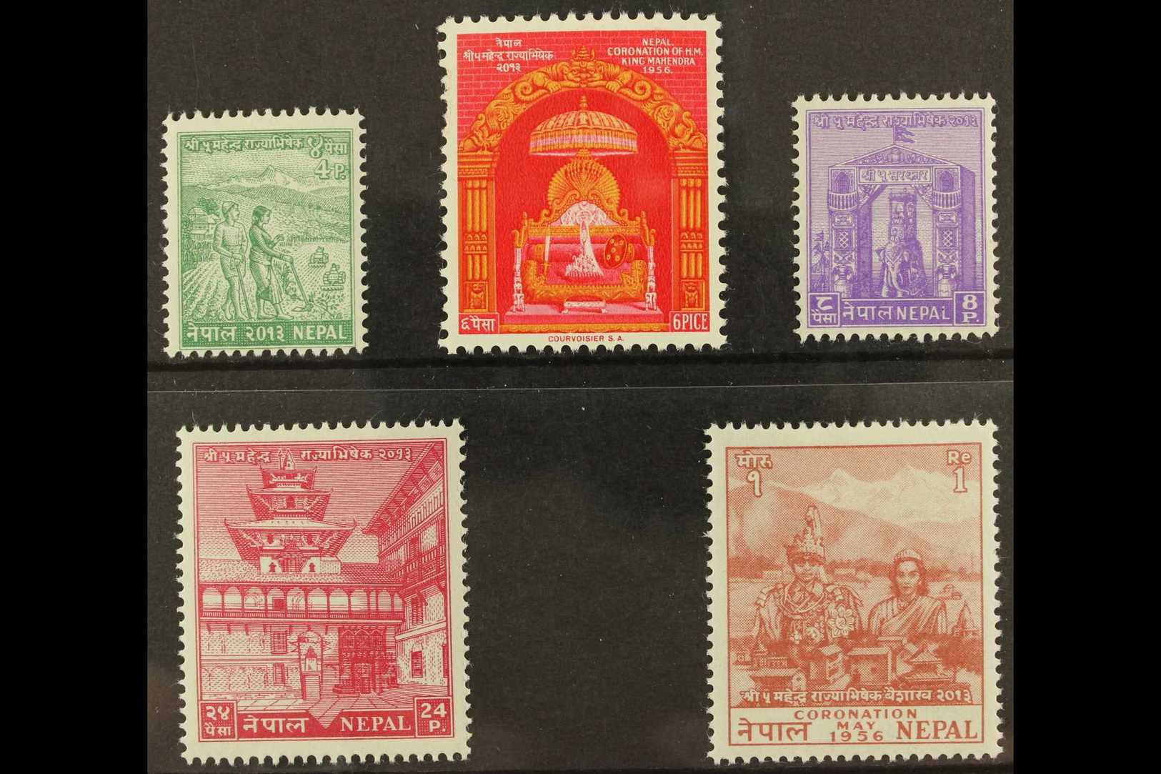 7155 1956 Coronation Set, SG 97/101, Very Fine Mint (5 Stamps) For More Images, Please Visit Http://www.sandafayre.com/i - Nepal