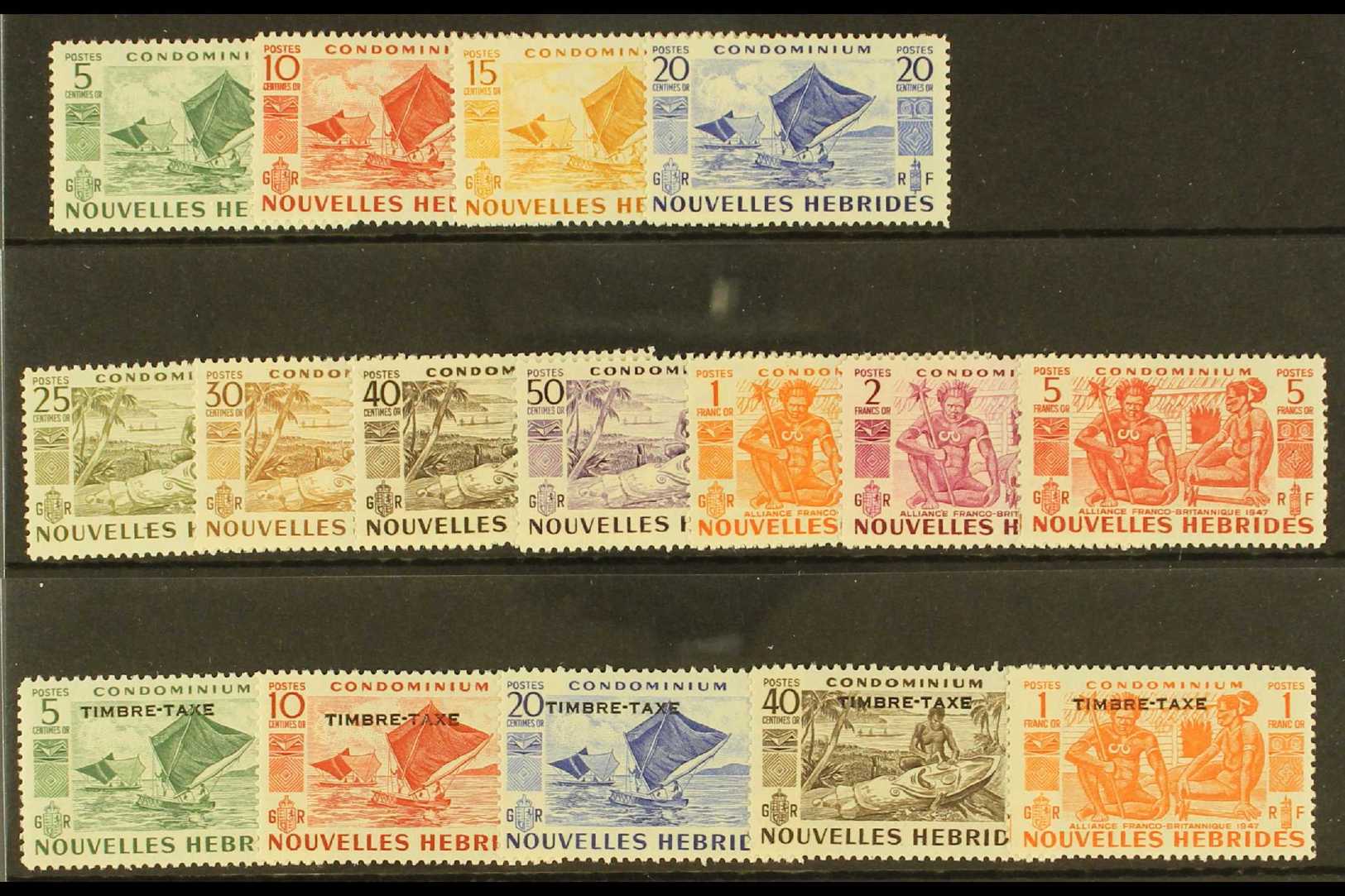 7197 FRENCH 1953 Native Scenes Set & Opt'd Postage Due Set, SG F 81/91 & SG FD 92/96, Never Hinged Mint (16 Stamps) For - Other & Unclassified