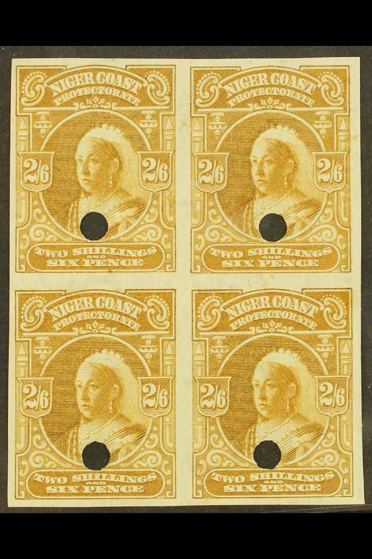 7262 1897-98 (watermark Crown CA) 2s6d Olive- Bistre (as SG 73) - An IMPERF PLATE PROOF BLOCK OF FOUR On Ungummed Paper, - Other & Unclassified